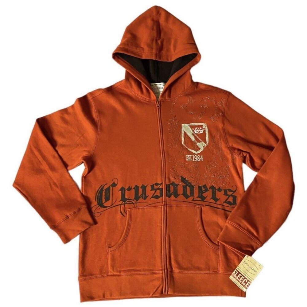 High Sierra Boys Crusaders Full Zip Long Sleeve Fleece Hoodie Orange Size 14/16